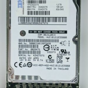 IBM 00AD076 1.2 TB Hard drive – 2.5″ Internal – SAS 6Gb/s Refurbished