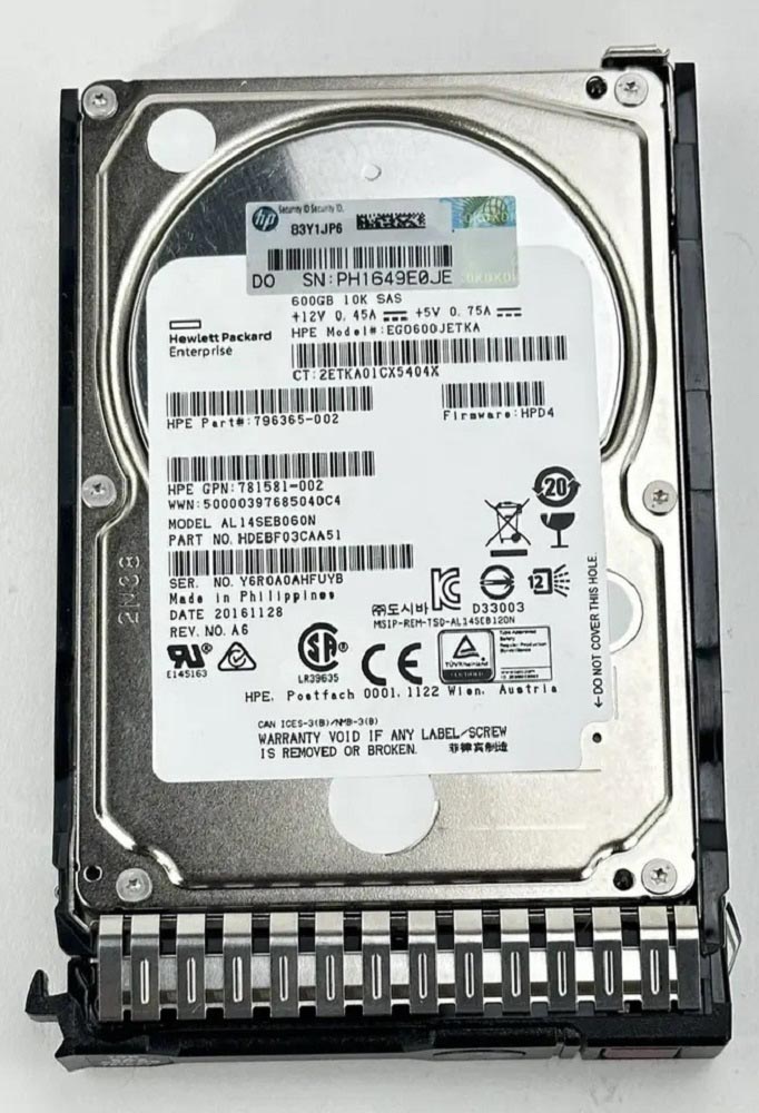 HPE J9F46A 600 GB Enterprise Hard drive - 2.5" Internal - SAS 12Gb/s New F/s