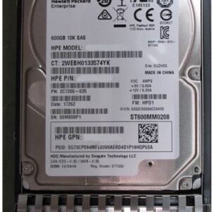 HPE EG000600JWFUR Digitally Signed 512n 600GB 10k SAS 12g Sff Sc Hdd F/s