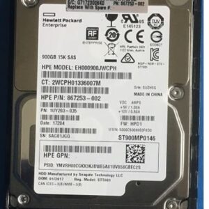 HPE 867253-002 Digitally Signed 512e 900GB 15k SAS 12g Sff Sc Hdd F/s