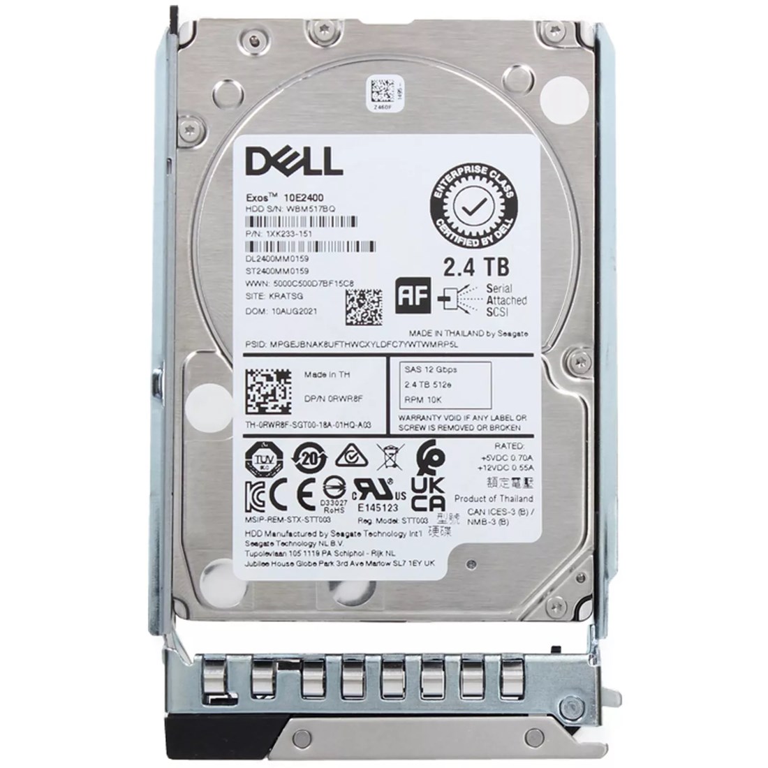 Dell RWR8F 14G EMC 2.4TB 10K SAS 12Gbps 512e Hot Plug Hard Drive