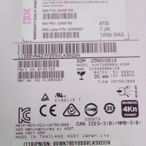 IBM 8TB 00WK785 7200RPM SAS 12Gbps 3.5inch NL Hard Drive