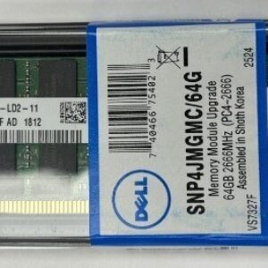 Dell 370-ADTJ 256GB (4X64GB) PC4-21300 Ddr4-2666Mhz 4RX4 Ecc New