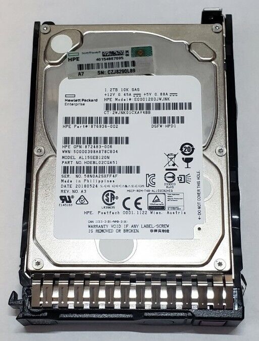HPE 876936-002 1.2 TB Enterprise Hard drive - 2.5" Internal - SAS 12Gb/s New F/s