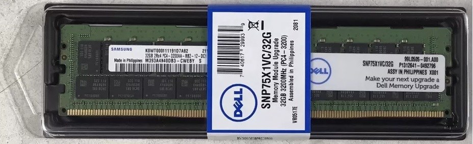 Dell 75X1V 32GB DDR4 3200Mhz PC4-25600 Ecc Memory New OEM