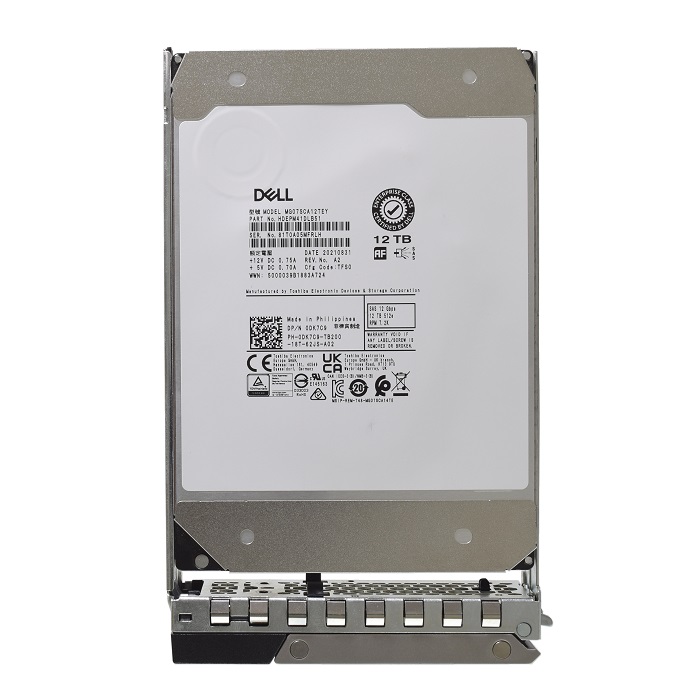Dell DK7C9 12TB 7.2k 512E 3.5" 256MB NL Sas-12gbps Hot Plug Hdd with kit