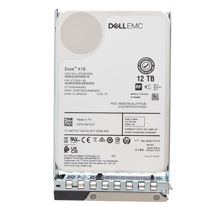 Dell Emc M1C0T Exos X18 12tb sas-12gbps 7.2K 512e 3.5" Hot Plug Hard Drive with Kit